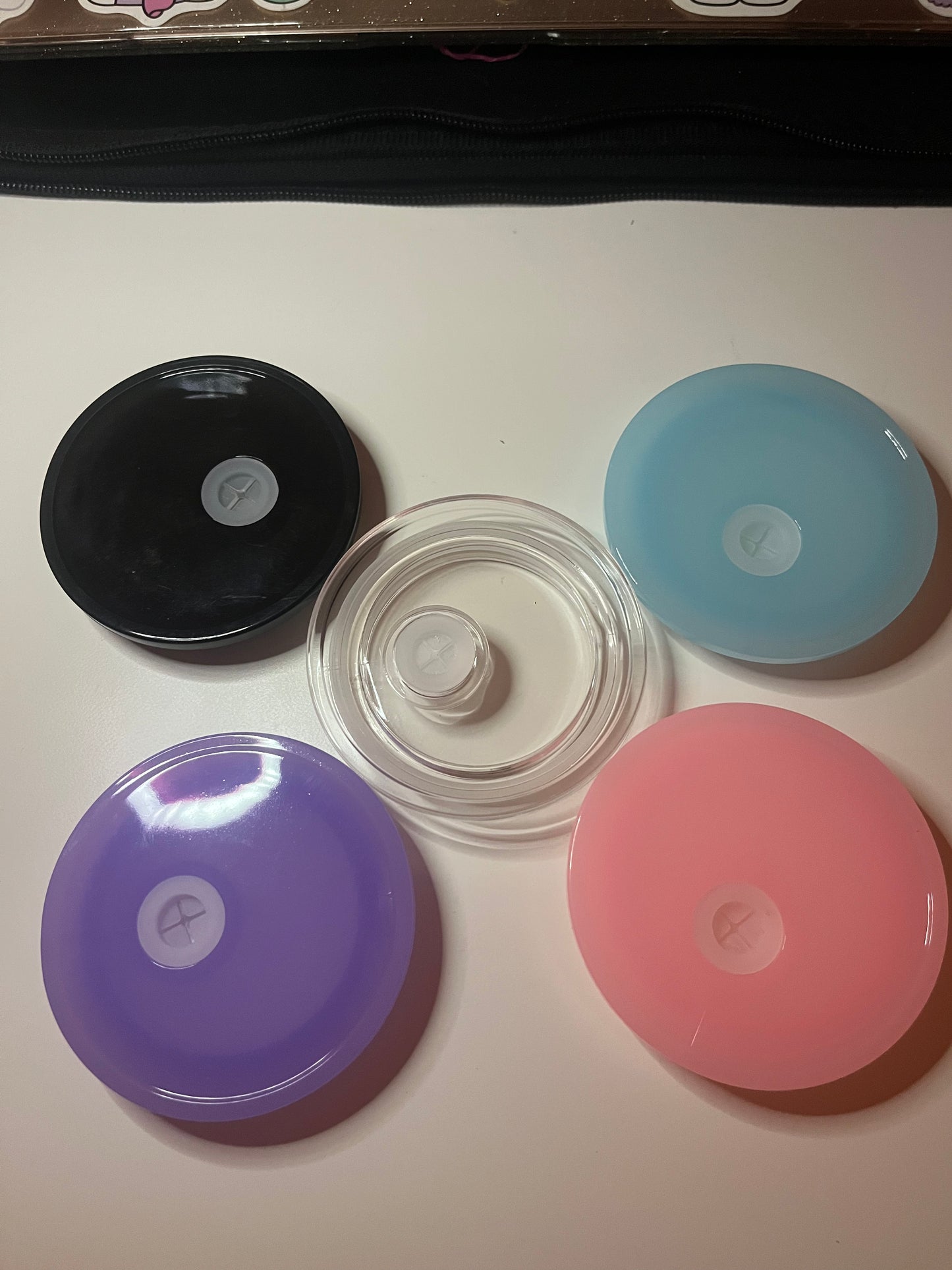 Colored acrylic lids