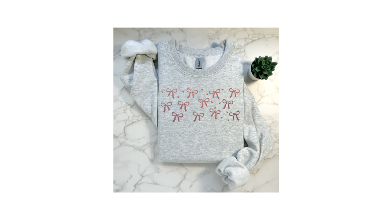 crewneck pink bow