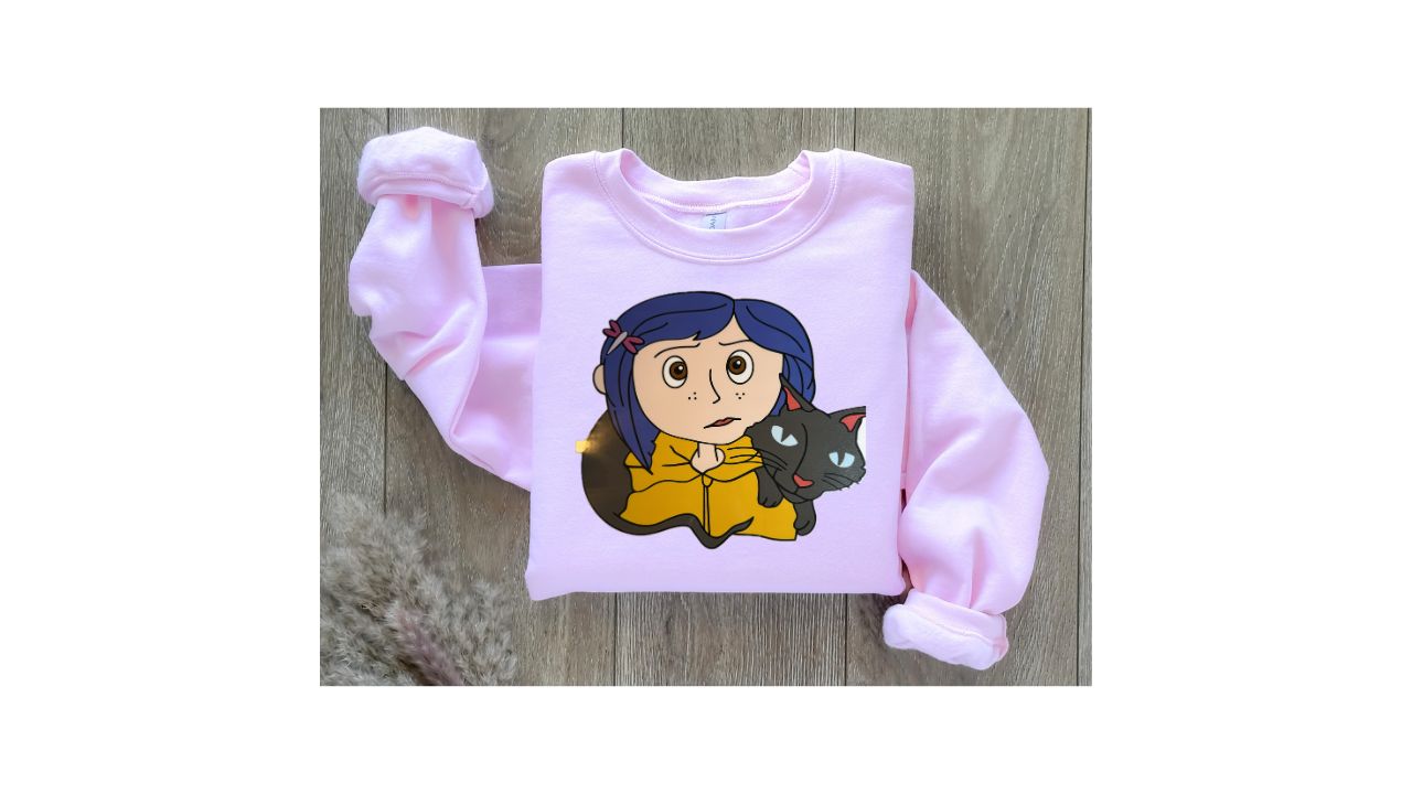 Coraline and cat crewneck