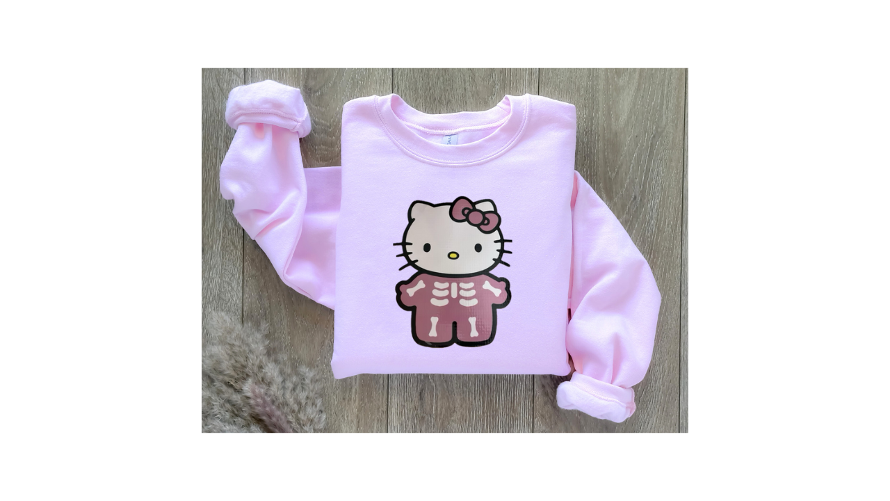Crewneck pink skeleton