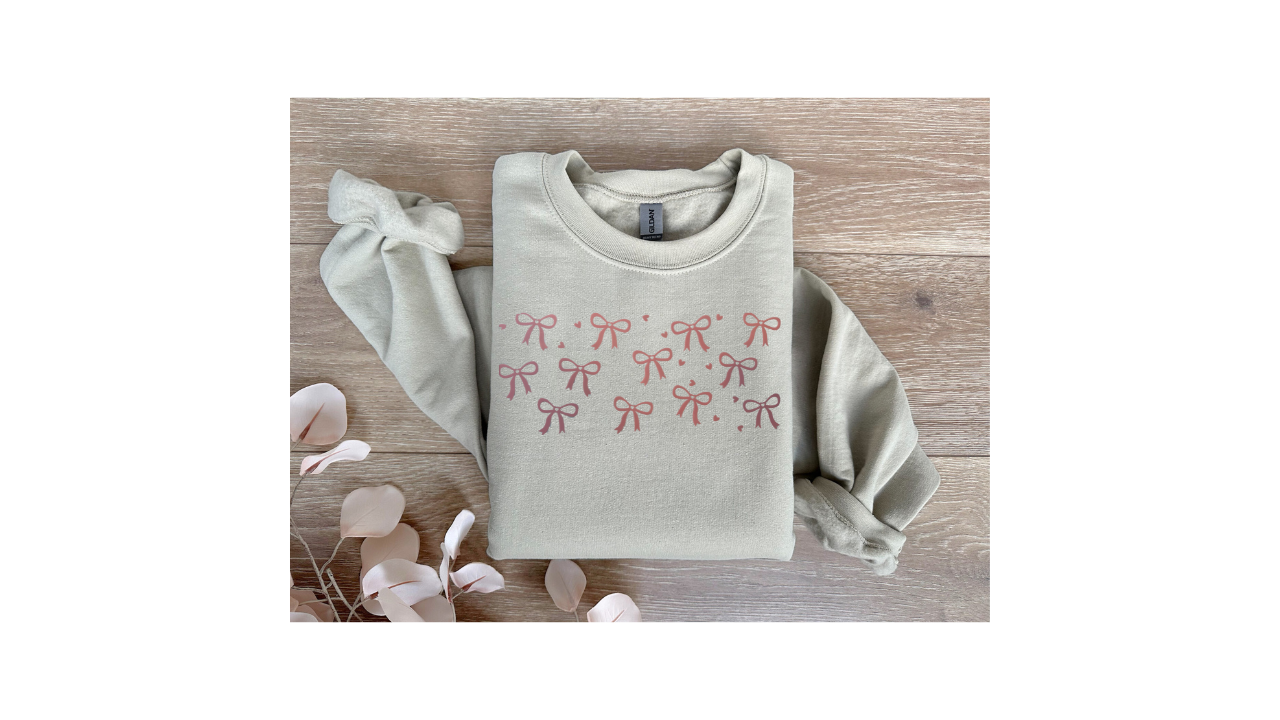 crewneck pink bow