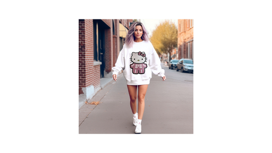 Crewneck pink skeleton